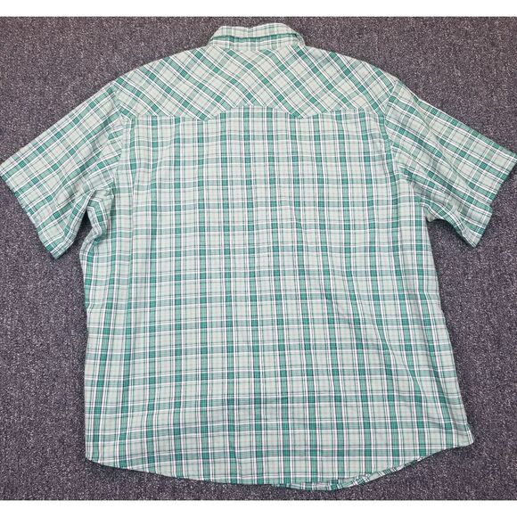 Wrangler Button Up Shirt Men's 2XL Green Pearl Snap Short Sleeve Rancher Western - Picture 5 of 8